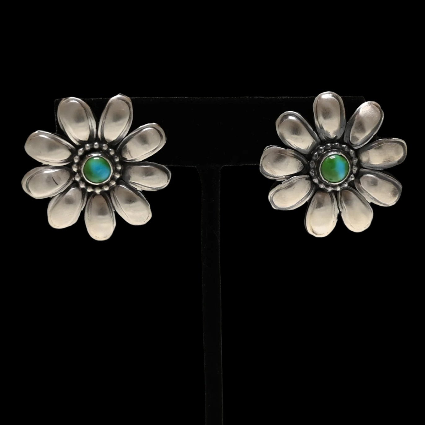 View of front of earrings