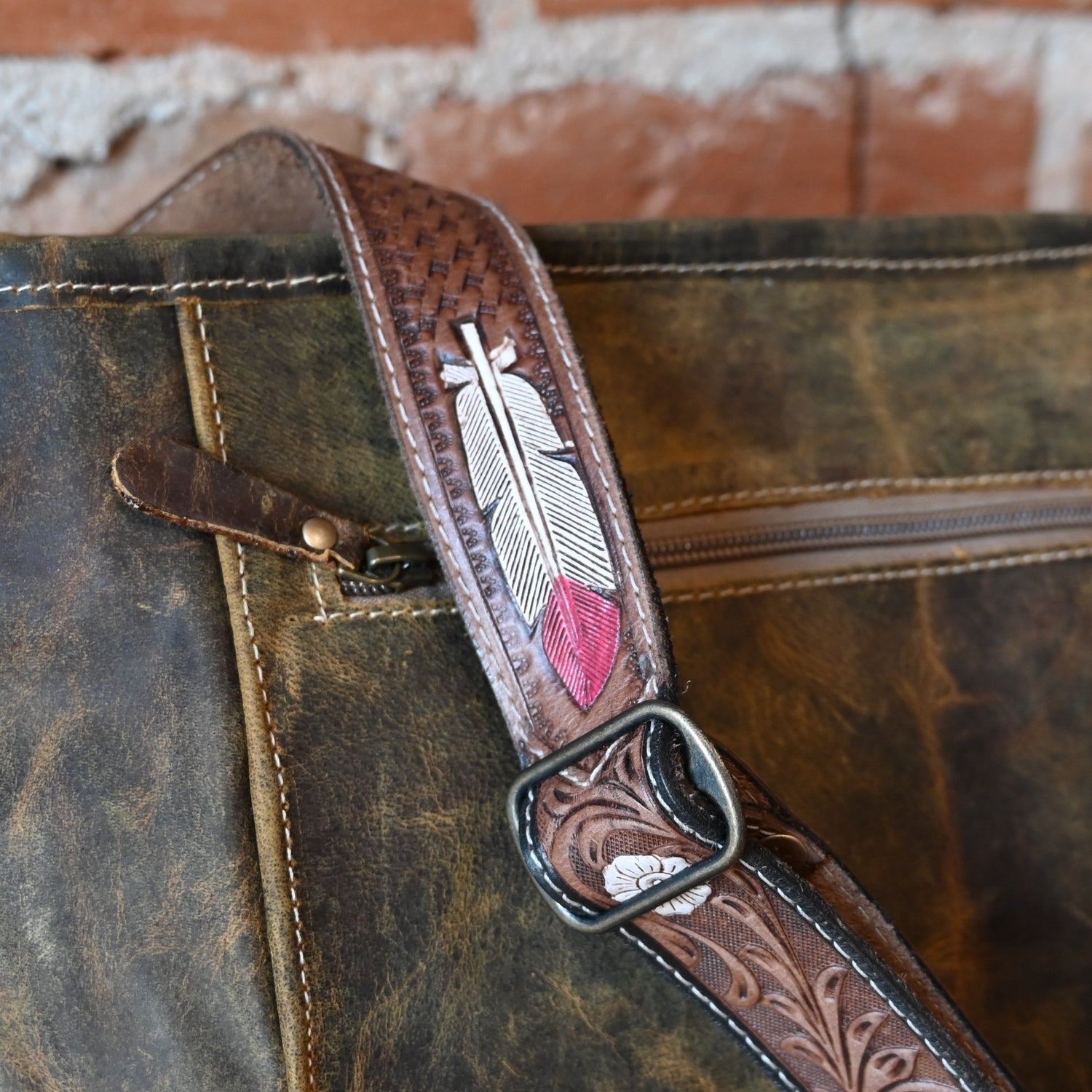 Myra Cornell Rose leather &amp; hairon handbag