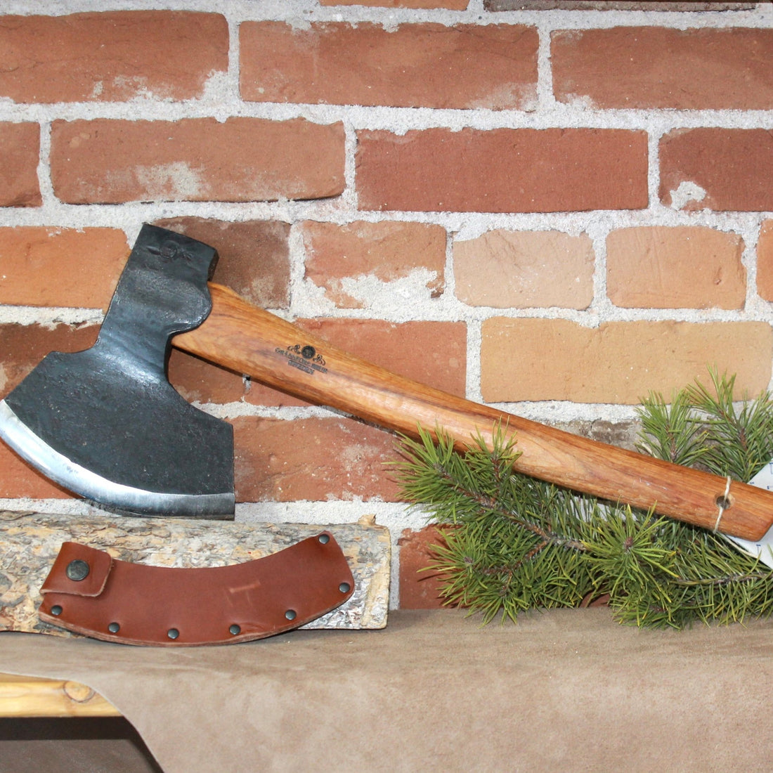 Gränsfors Bruk Broad Axe 1900 Left-Angled Sharpened Bevel On Left view of axe