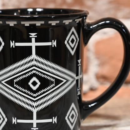 Ceramic Mug - Los Ojos Black view of detail