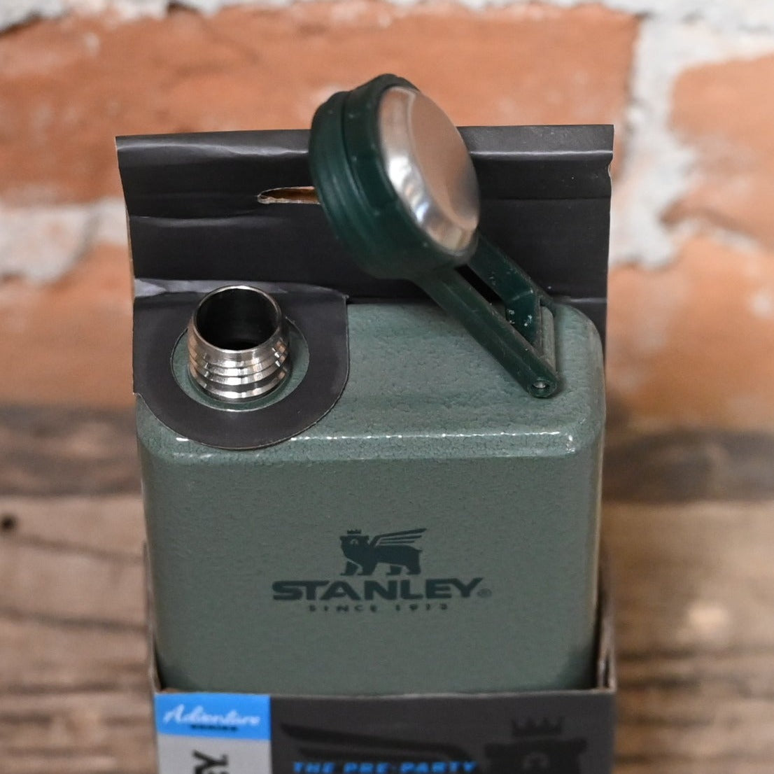 Stanley Stainless Steel Flask in Hammertone Green