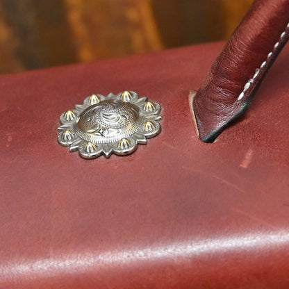 Tooled Leather Briefcase view of detail