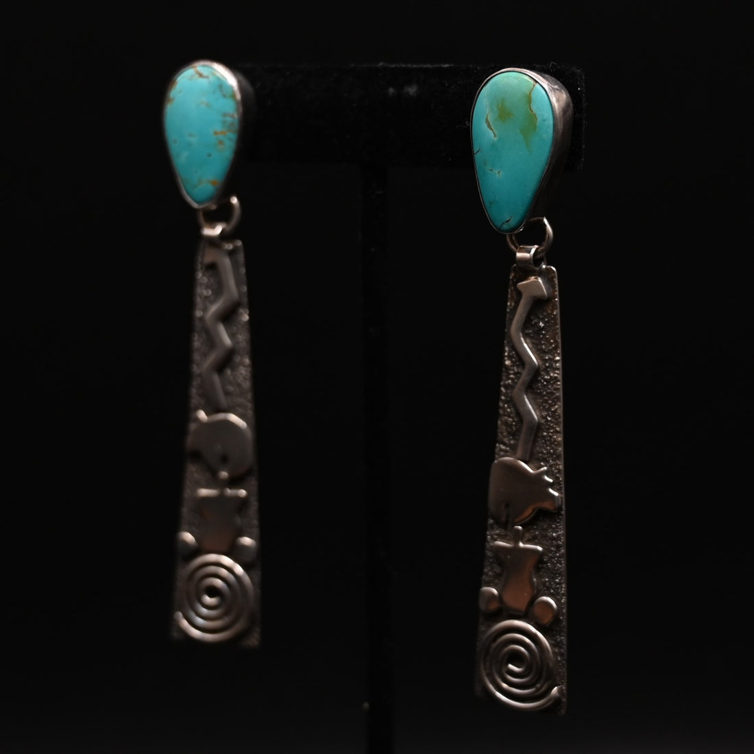 Turquoise Stone W/ Silver Slab Posts