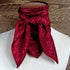 Jacquard Burgundy Wild Rag view of wild rag tied