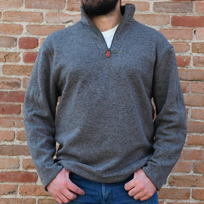 View of pullover in heather grey