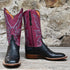 Ladies 12" Leather Boot "Harlow" Design In Red Daqueri W/Scalloped Topline view of front and side