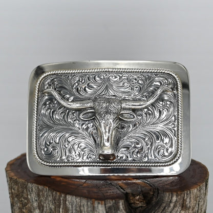 The Galveston Longhorn Buckle view of front