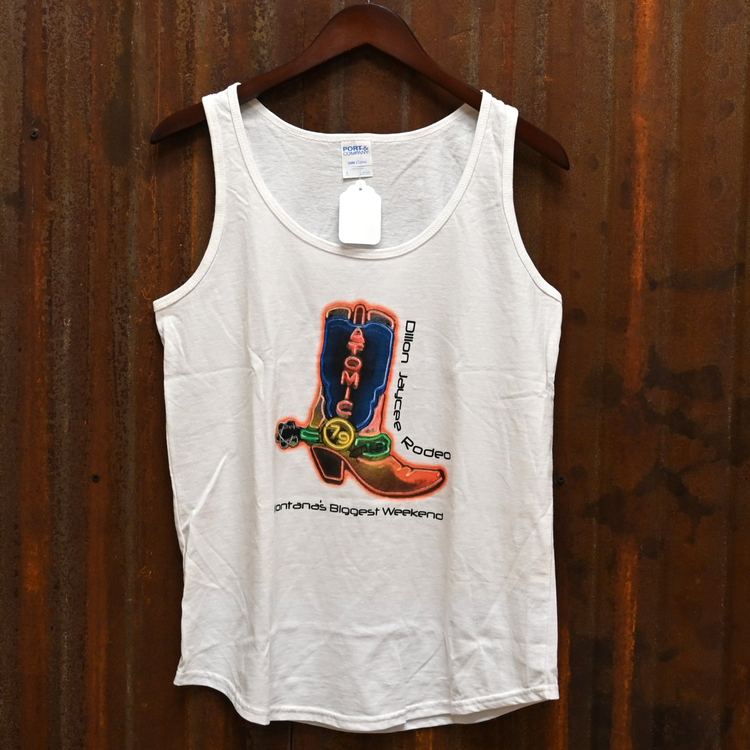 Tank Top W/neon Boot- Ladies view of tank