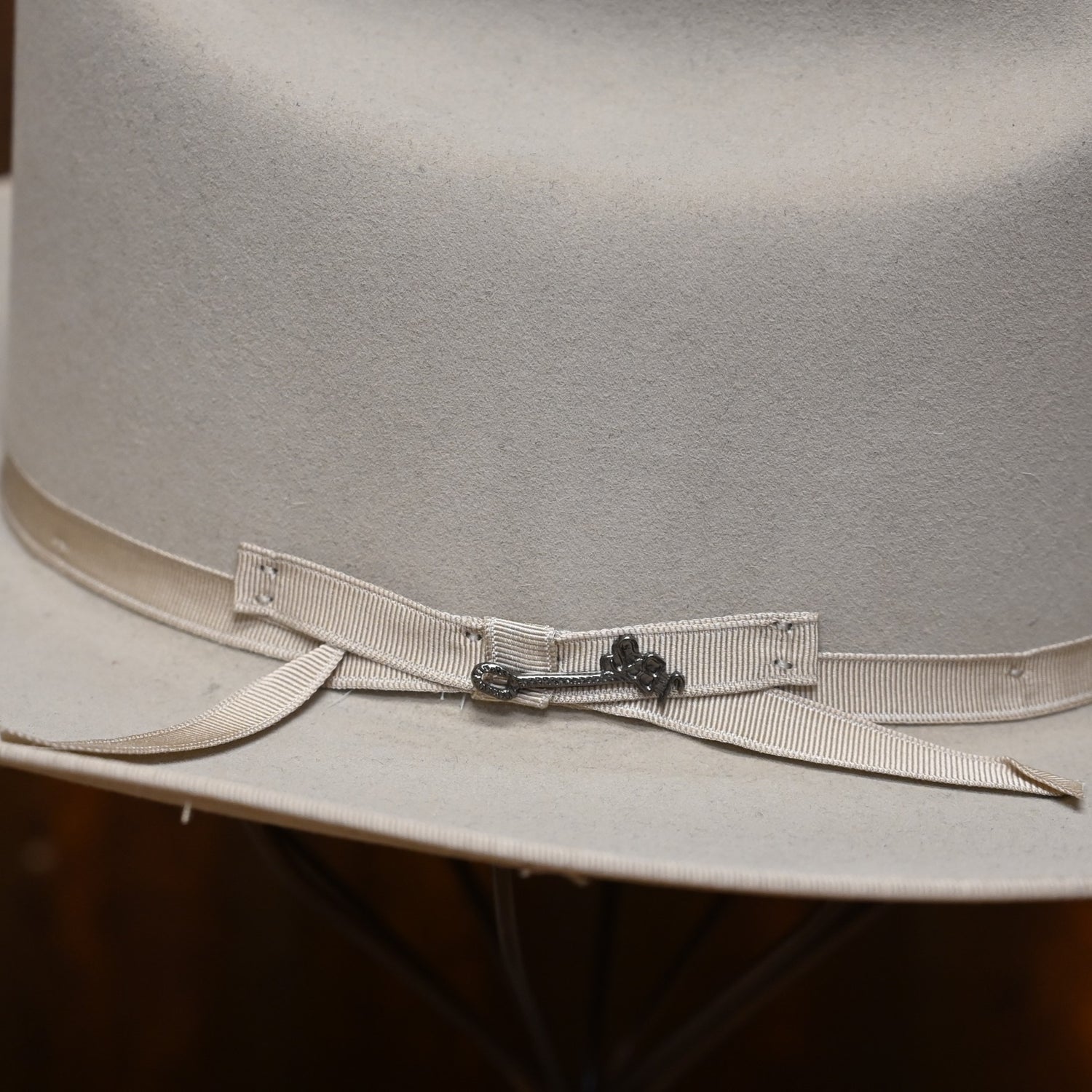 View of detail of hat