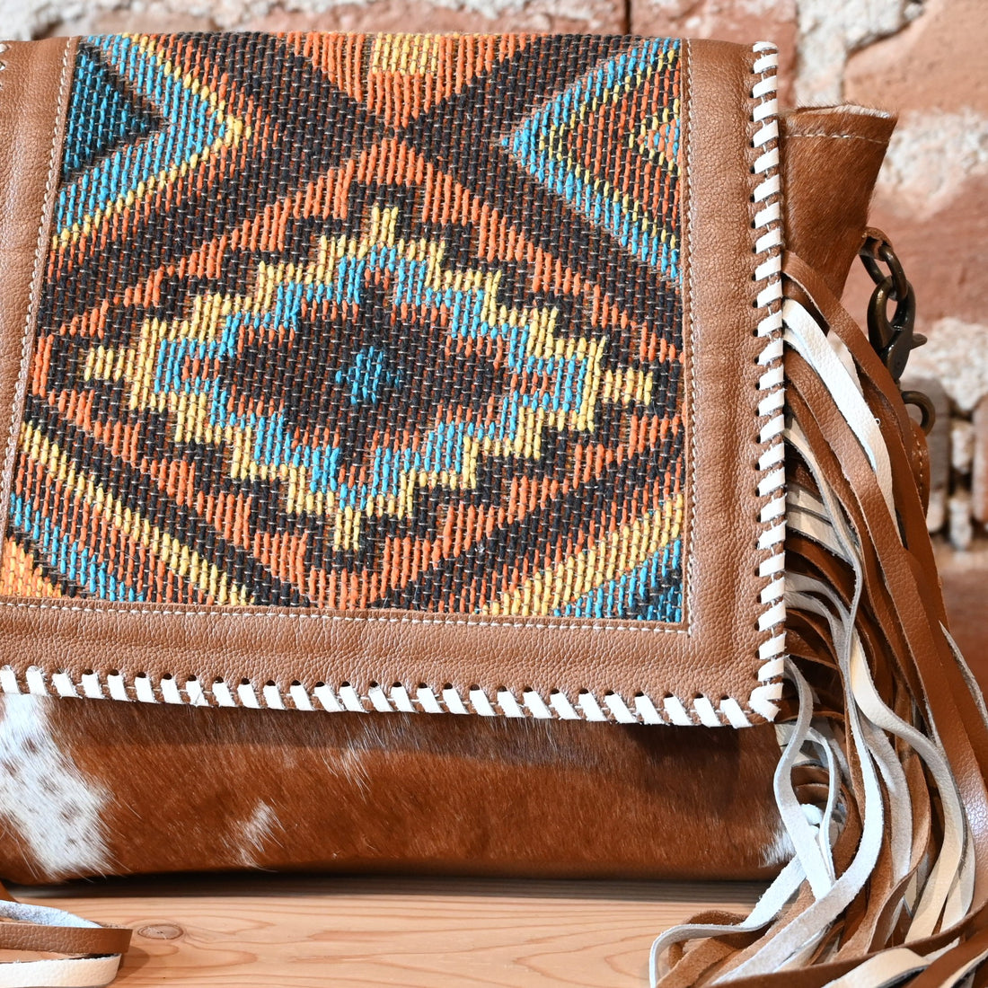 Myra Boho Chic style leather & hairon bag