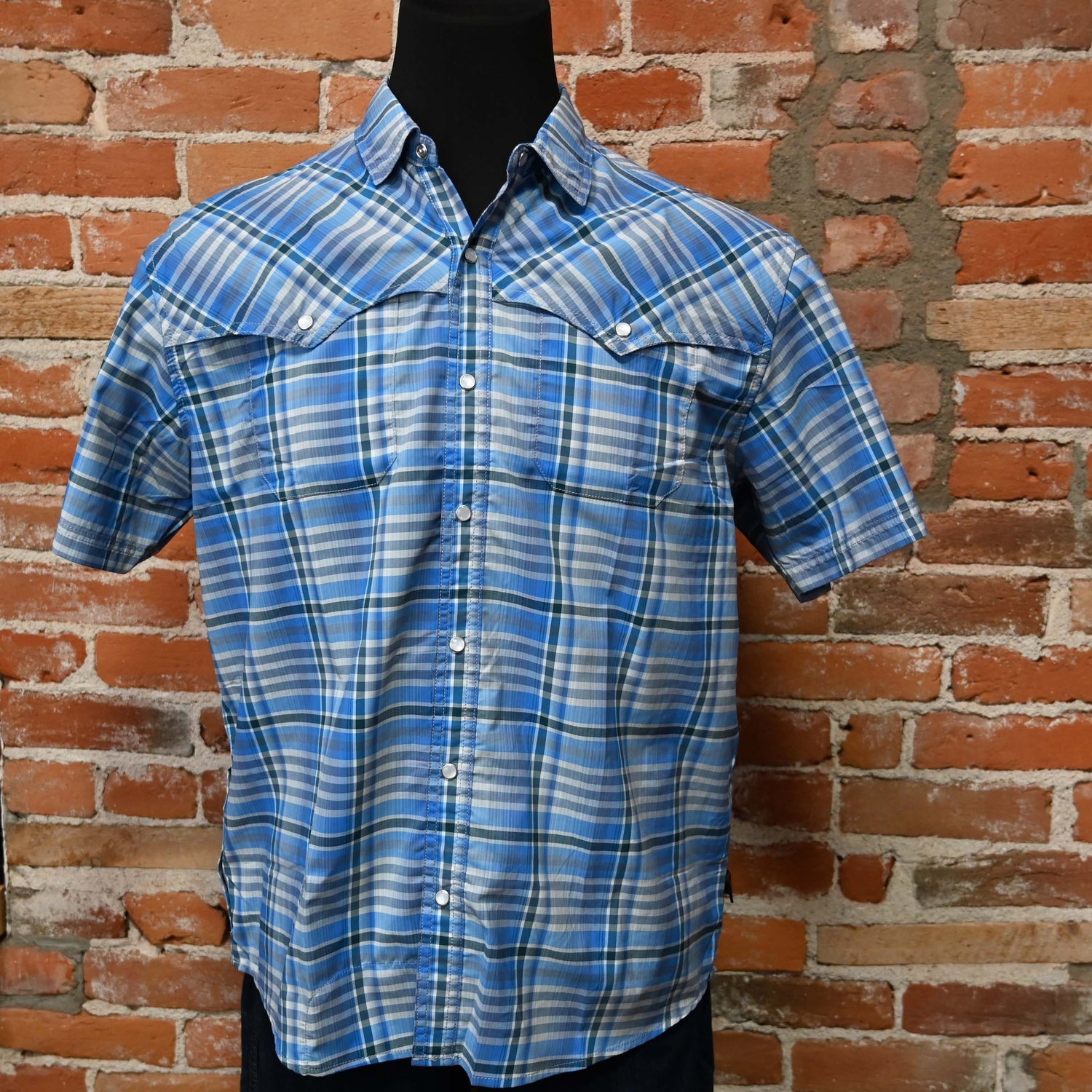 Open Country Tech Shirt in Panhandle Plaid: Narrows Blue