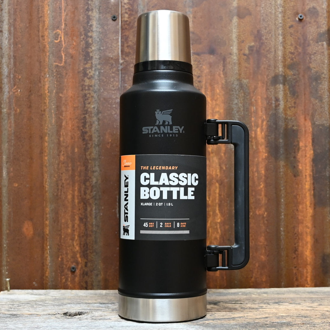 View of stanley classic bottle