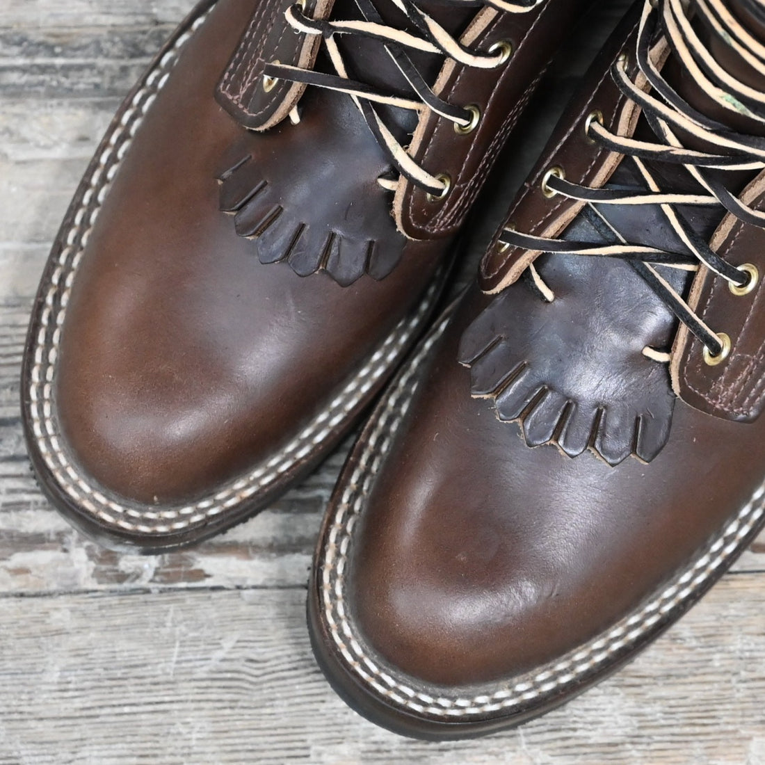 Nicks Rancher Boot in Chrome-Tanned Brown Heritage Leather view of toe
