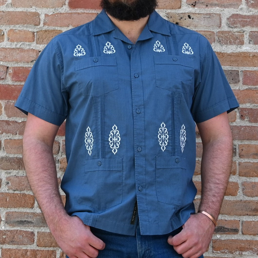 Guayabera Shirt in Midnight view of front
