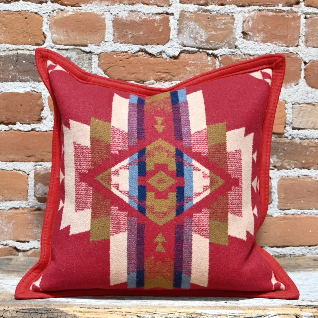 Pendleton Rock Point Pillow in Scarlet view of pillow