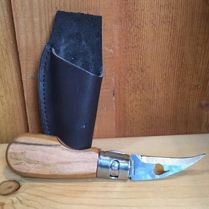 Escoutoux Pocket Knife GARLIC/ CHESTNUT--Stainless Blade, Olivewood  Handle (8211.93.1000)  view of knife