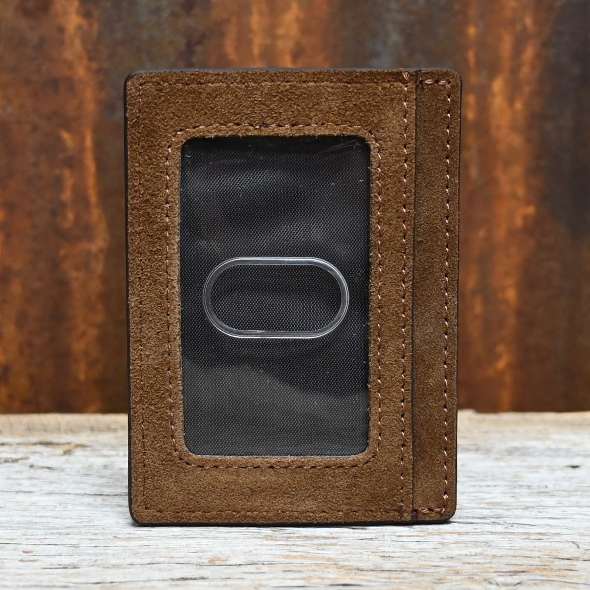 Leather Money Clip Floral and Rough Out