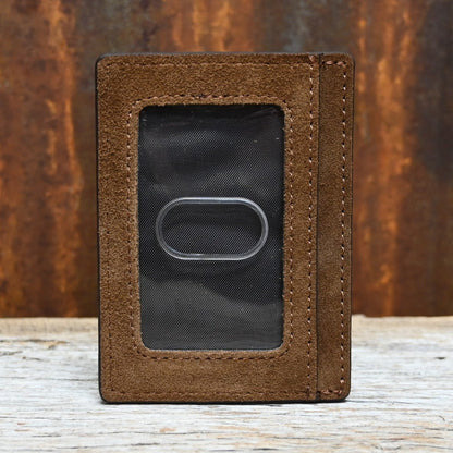 Leather Money Clip Floral and Rough Out