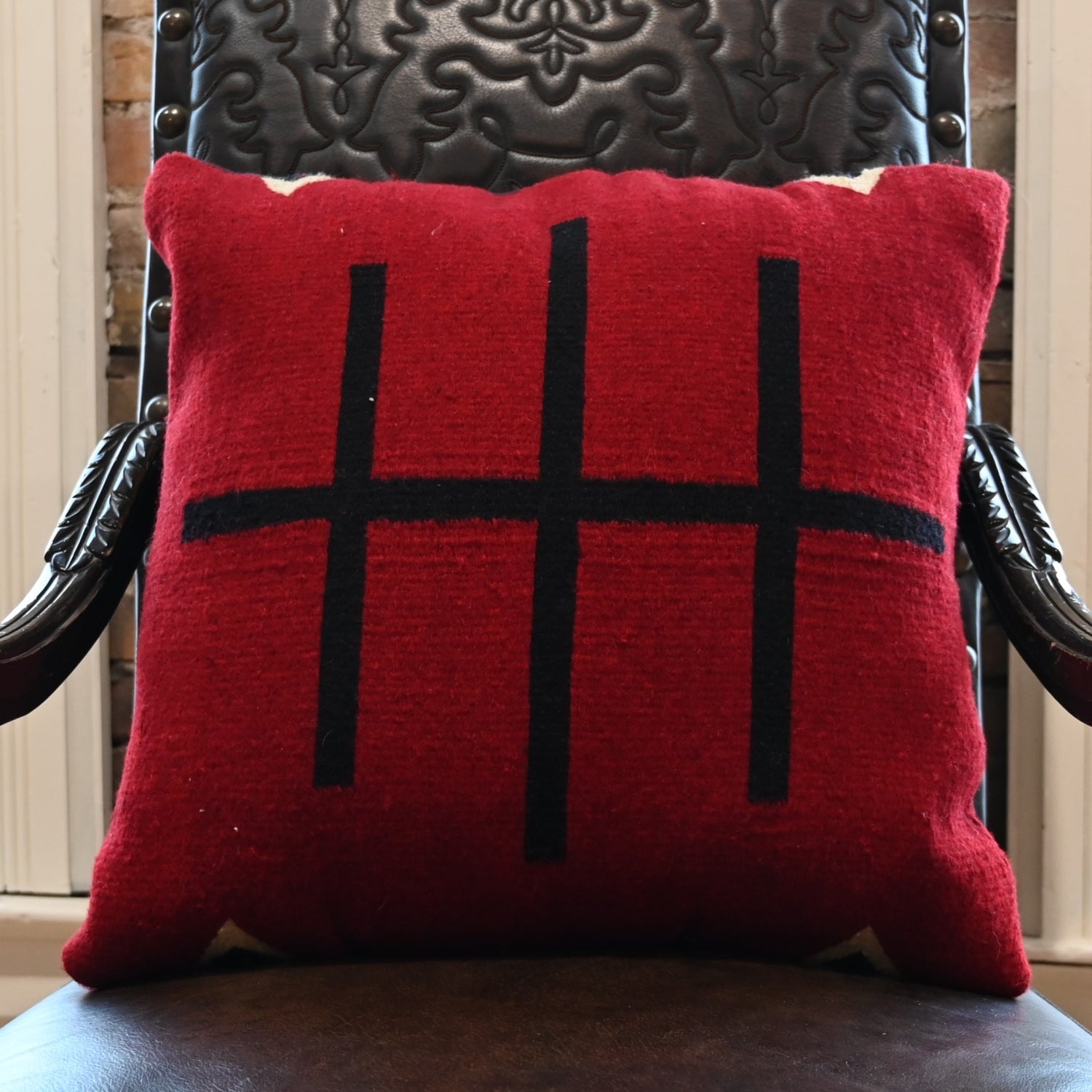 View of red pillow