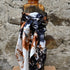 Amber Waves Charmeuse 44" Wild Rag in Rust & Black Marbled view of wild rag