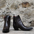 Stallion Ladies Zorro in Chocolate Brown w/Alligator Wing Tip and Buckstitching view of front and side