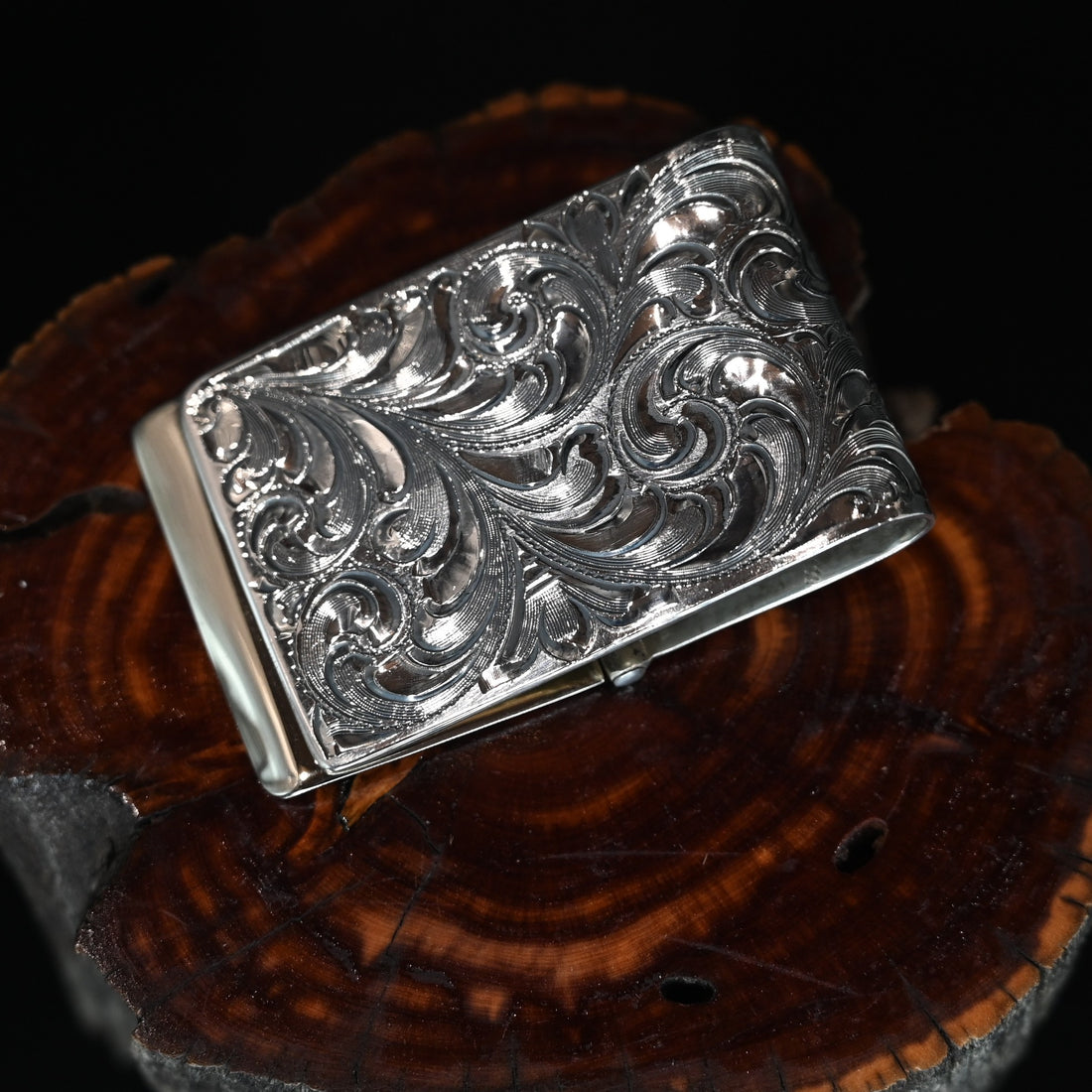 Vogt Silversmiths The Cattleman sterling silver money clip with gold-fill longhorn, star, and disc