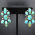 Turquoise 7 Stone Cluster Stud Earring view of earrings
