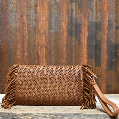 Latico Glory Clutch in Cognac view of front