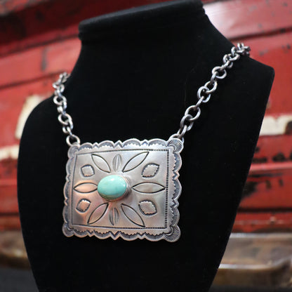Concho Buckle Chain Necklace view of necklace