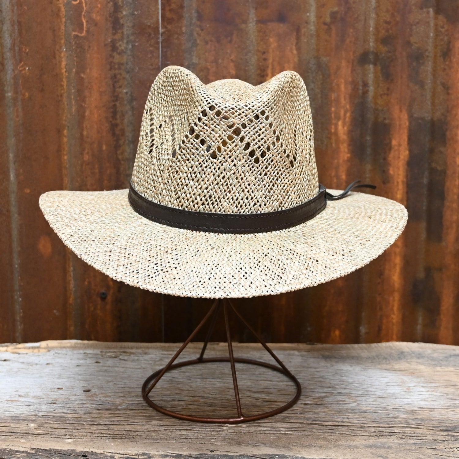 View of front of hat