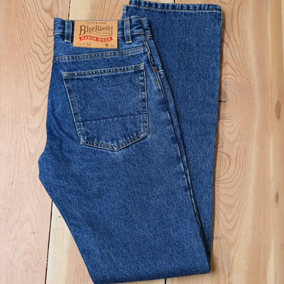 Blue Blanket Mens Medium Denim Jean view of pocket and pant leg