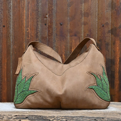 Purse with Green Leaves view of front