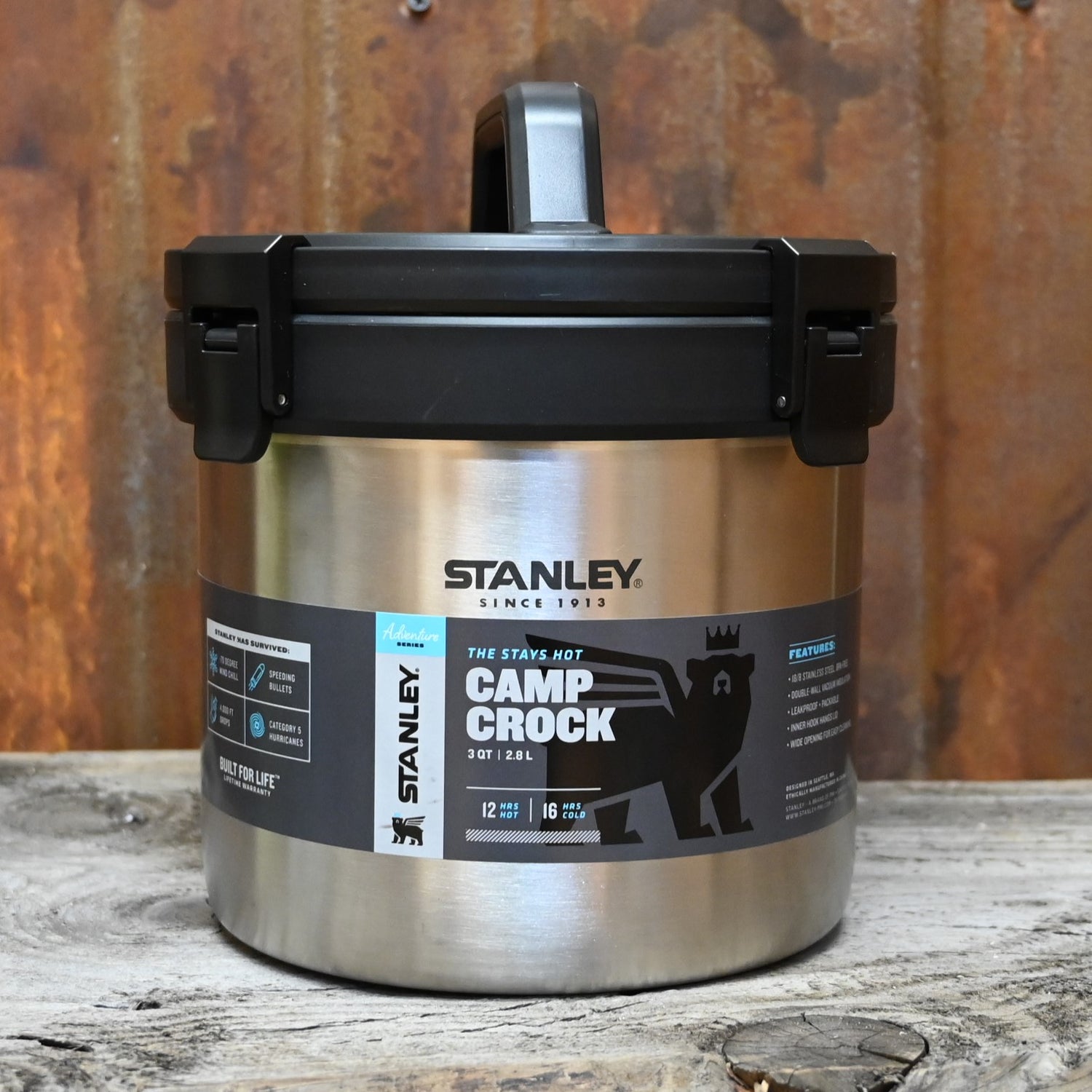 Stanley Stay-Hot Camp Crock in Stainless Steel view of crock