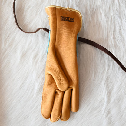 Barstow Pro Rodeo right hand lace-up steerhide leather glove