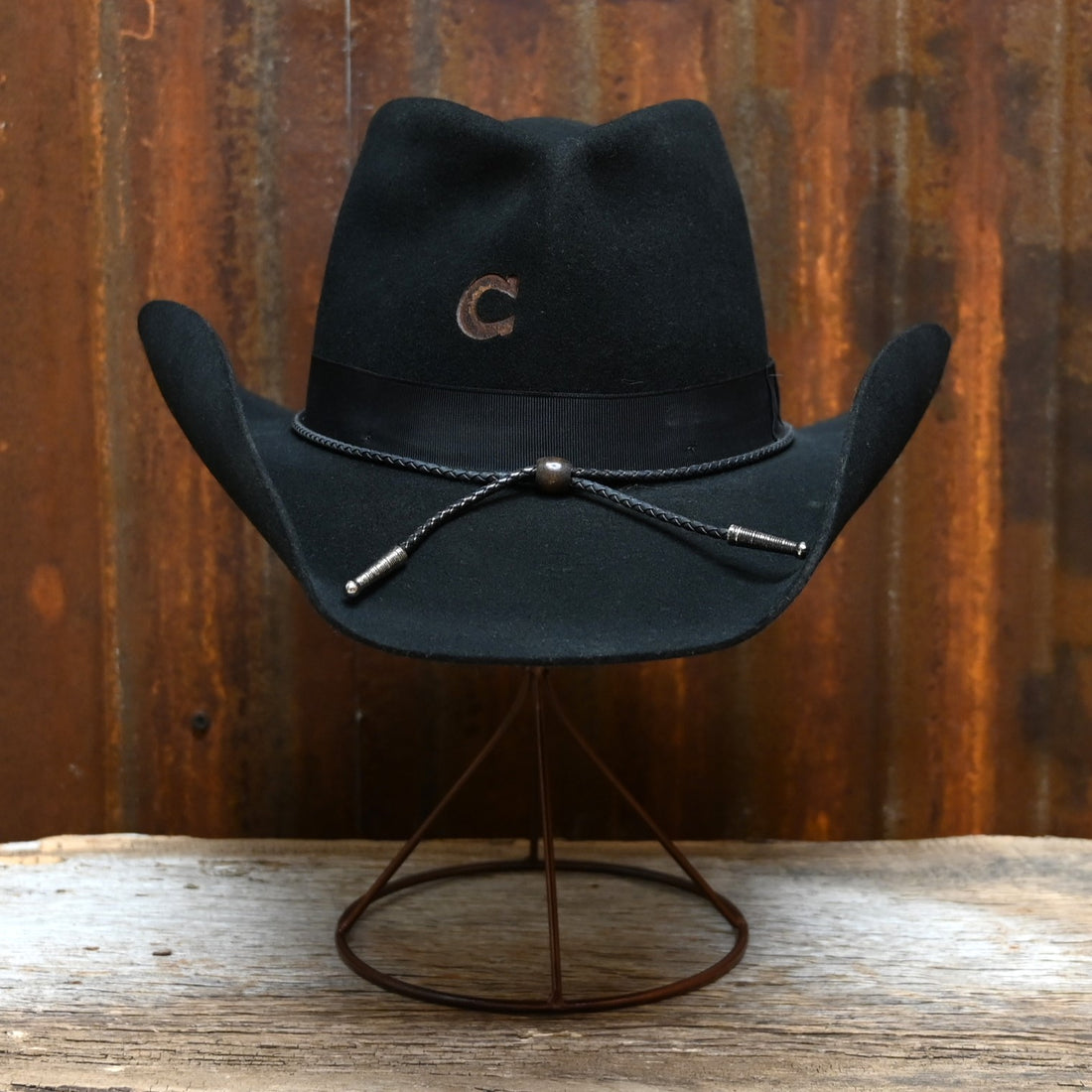 View of front of hat