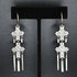 Peyote Bird Silver Two Cross with Dangles Earrings view of earrings