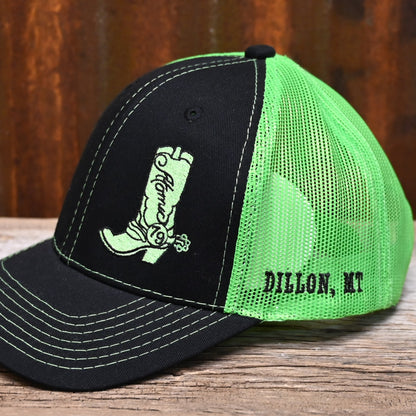 Atomic 79 Boot Black Shoot/Neon Green Mesh Cap Standard Size view of detail