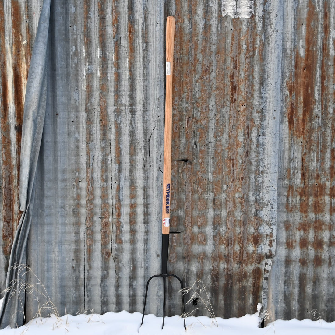 3 Tine Forged Hay Hook 8x12 Head 48" view of pitchfork