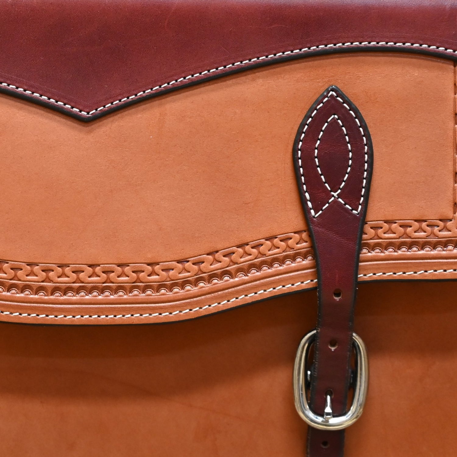 Tooled Leather Briefcase view of detail