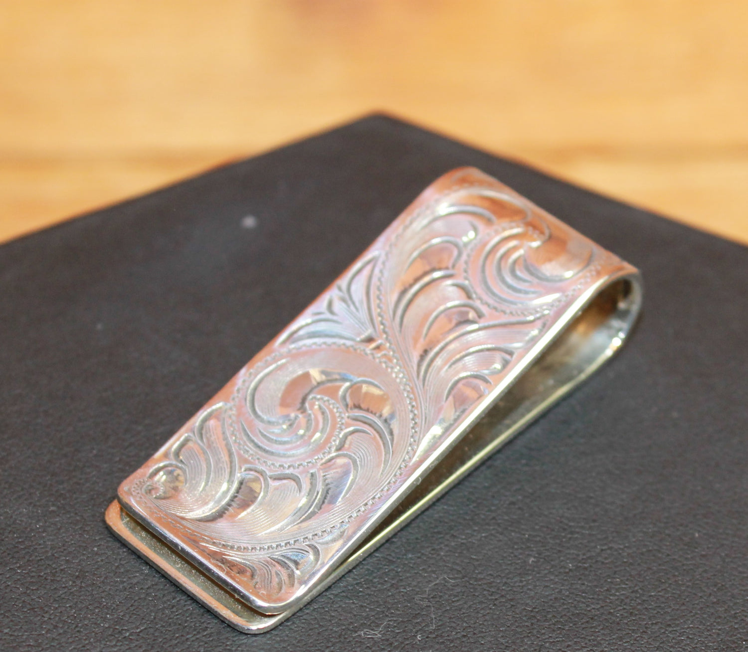 Engraved Sterling Silver Money Clip view of money clip