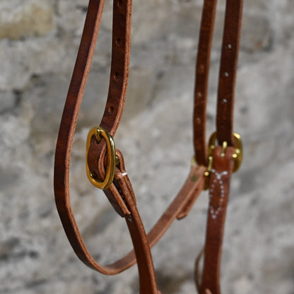 Knoted Browband Headstall with Ties view of buckles