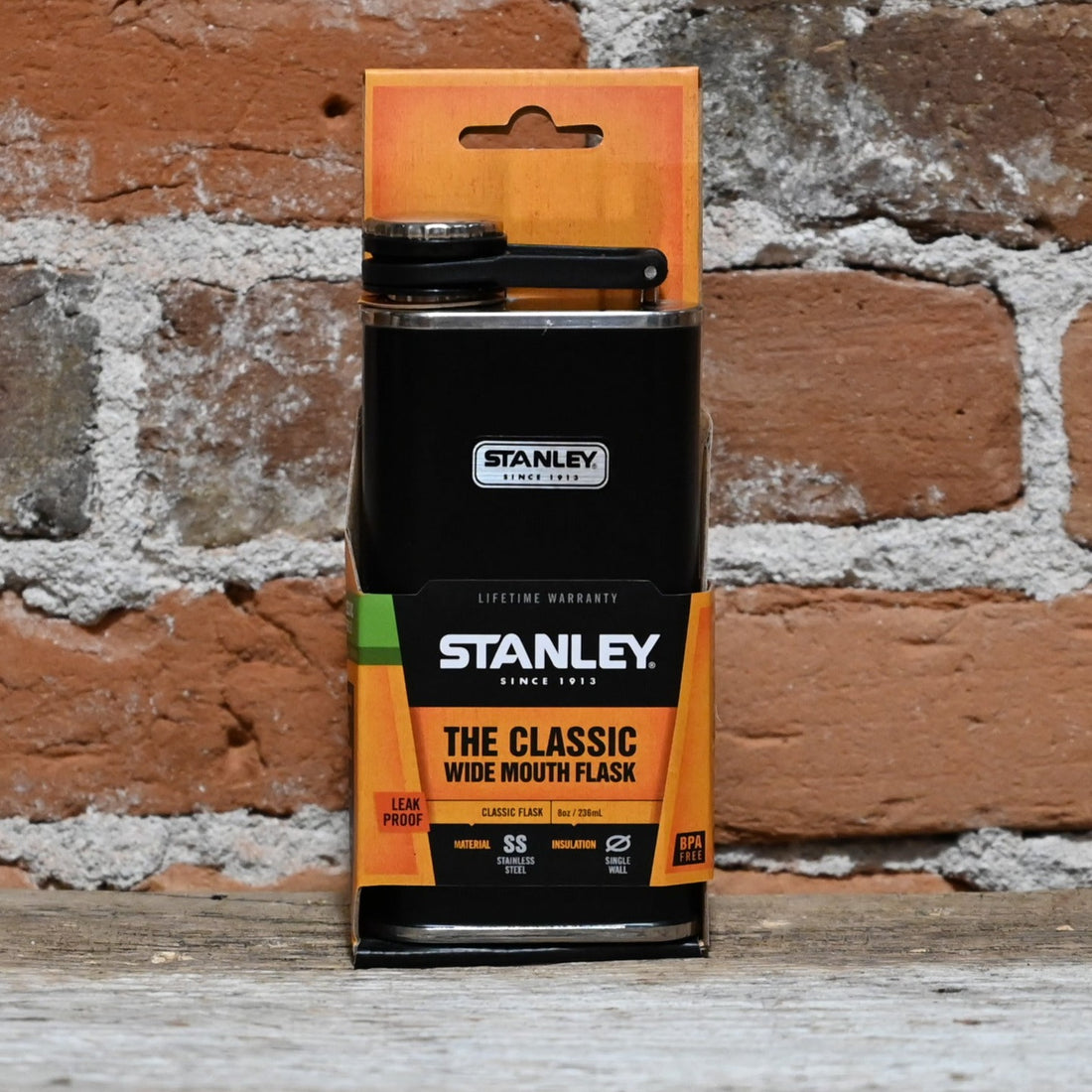 Stanley Classic Flask In Matte Black view of flask