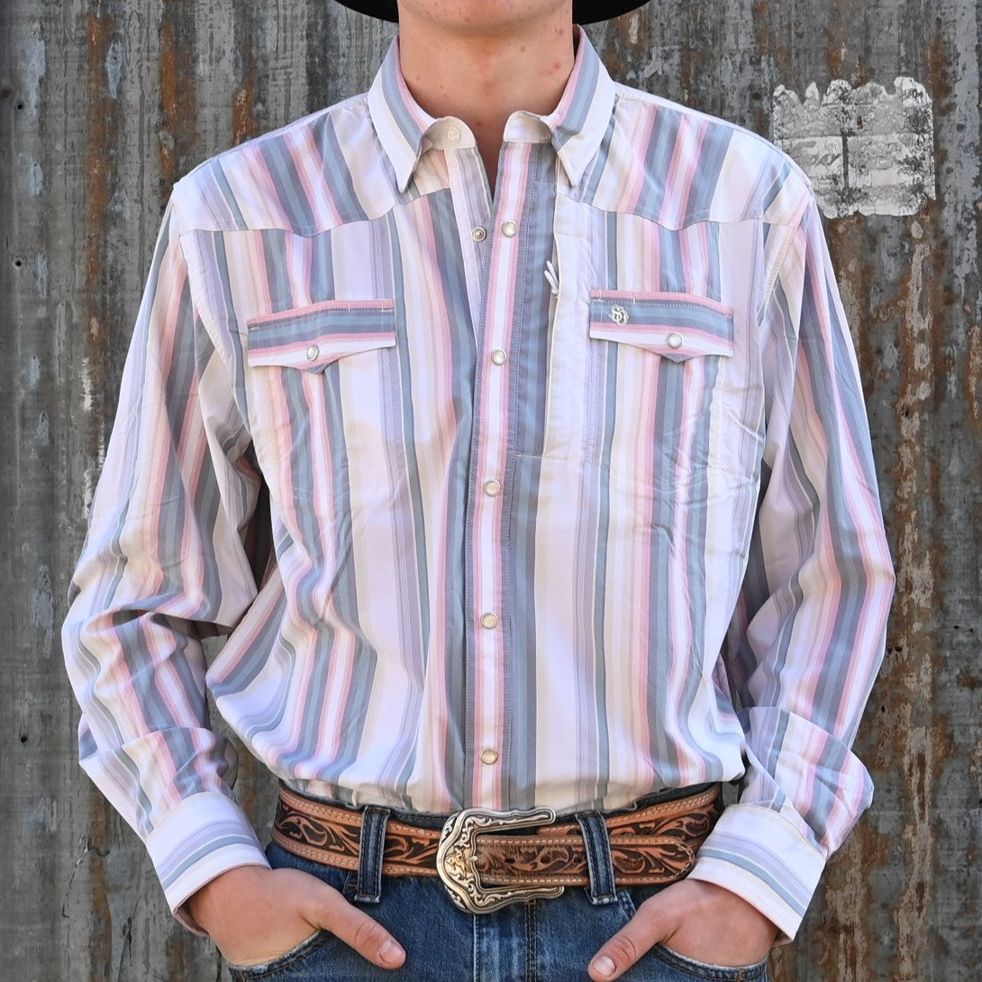 Schaefer RangeTek Western Guide Snap Shirt in Rodeo Blanket view of front