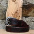 Straight Saddle Brown Skived Leaf Belt view of belt