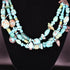 Multi Turquoise 3 Strand Sterling Silver Necklace view of front