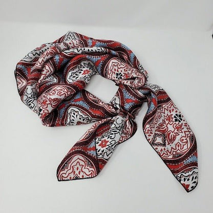 Charmeuse Little Bandana Red view of wild rag flat