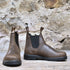 Blundstone Slip On Chelsea Boot in Antique Brown view of front and side