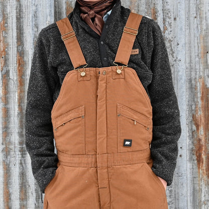 Key Ind Insulated Bib Overall in Saddle view of bibs