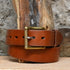 1 1/2" Unlined Belt Tan- Longer Buckle view of belt