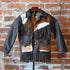 Southbay Leather kids leather jacket with hair-on hide trim, combo leather and hair-on design